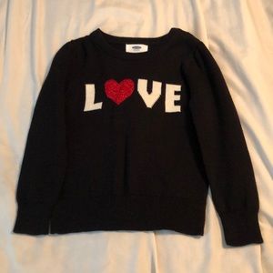 Black sweater with Love on front